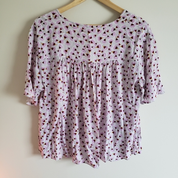 H&M Blouse Pink Printed Size 10 - Picture 7 of 10